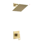 Complete Shower System With Rough-In Valve in Gold