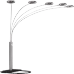 84 in. 5-Arms Arch Floor Lamp in Nickel