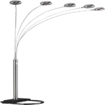 84 in. 5-Arms Arch Floor Lamp in Nickel