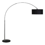 81 in. Single Arch with Marble Base Floor Lamp in Black