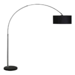 81 in. Single Arch with Marble Base Floor Lamp in Black
