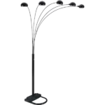 84 in. 5 Arms Arch Floor Lamp in Black
