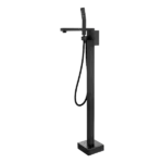 Single-Handle Freestanding Tub Faucet with Hand-Shower in Matte Black