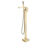 Tub Filler Single Handle Floor Mounted Freestanding in Gold