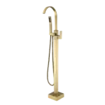 Single Handle Floor Mounted Claw-foot Tub Faucet in Brushed Gold