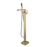 Single Handle Floor Mounted Freestanding Tub Faucet in Gold
