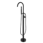 Single Handle Freestanding Tub Faucet with Hand Shower in Matte Black