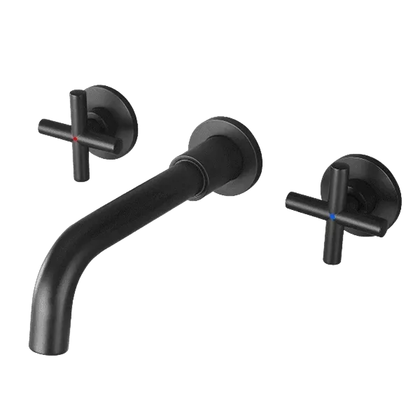 Wall Mounted Bathroom Faucet in Matte Black