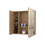 Medicine Cabinet Prague, Four Internal Shelves, Double Door, Pine Finish