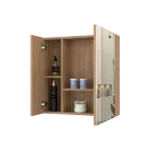 Medicine Cabinet Prague, Four Internal Shelves, Double Door, Pine Finish