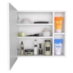Medicine Cabinet Viking, Three Internal Shelves, Single Door, Two External Shelves, White Finish
