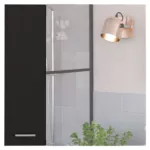 Black Wengue Finish Medicine Cabinet Prague with Four Internal Shelves and Single Door