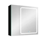 30x30 Inch LED Dimmer black Surface Mount Double Door Lighted Medicine Cabinet for Bathroom with Mirror Defogging