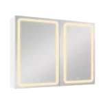 40x30 Inch LED Dimmer white Surface Mount Double Door Lighted Medicine Cabinet for Bathroom with Mirror Defogging
