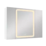 40x30 Inch Dimmer White Magic LED Bathroom Medicine Cabinet with Surface Mount, Three Door Brilliance and Lighted Perfection with Mirror Defogging