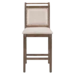 3-Piece Wood Counter Height Drop Leaf  Dining Table Set with 2 Upholstered Dining Chairs for Small Place, Brown