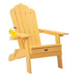 TALE Folding Adirondack Chair with Pullout Ottoman Foot Rest and Cup Holder, Oversized