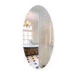 14.76 in. W x 27.55 in. H Round White Polished Frameless Wall Mirror