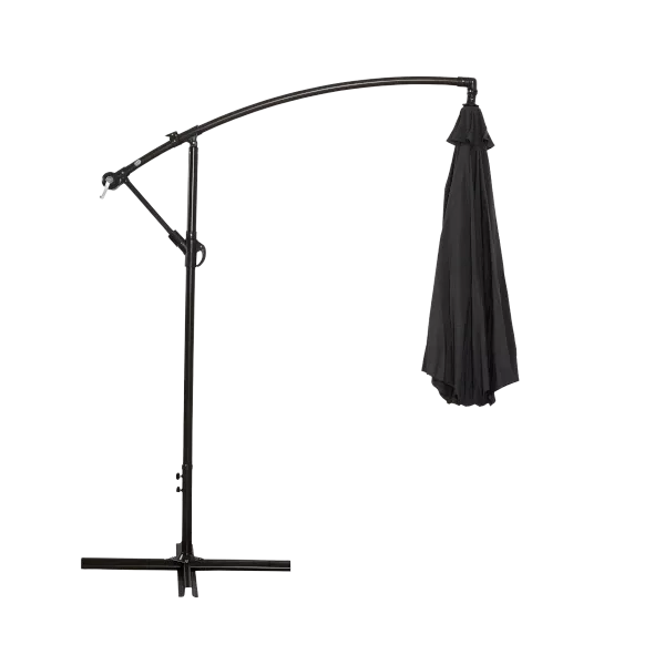 Offset Cantilever Hanging Patio Umbrella in Black Color