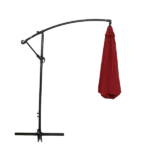 Modern Round 360-Degree Rotation Cantilever Offset Outdoor Patio Umbrella in Red Color