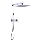 1-Spray Pattern Wall Mount Dual Shower in Polished Chrome