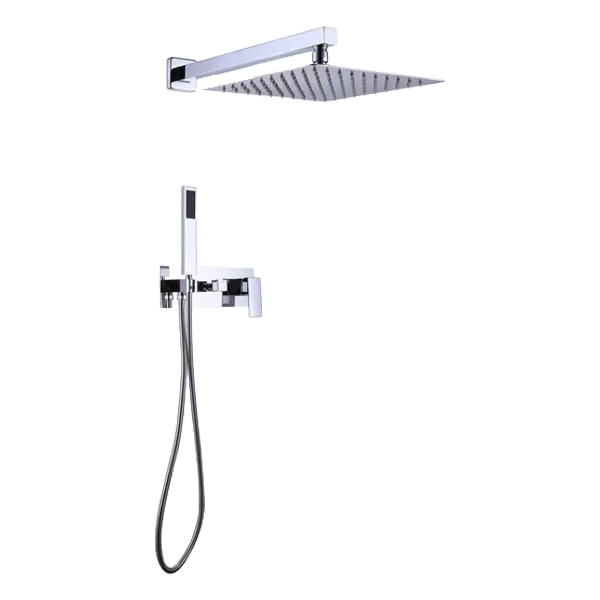 1-Spray Pattern Wall Mount Dual Shower in Polished Chrome
