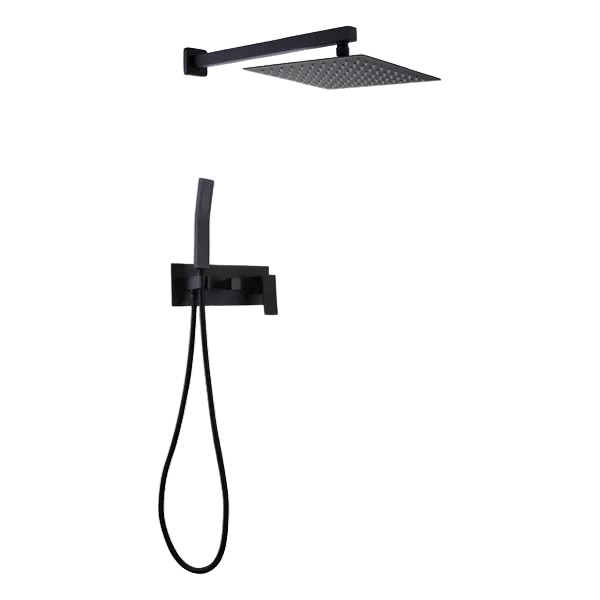 Oasis Full Standard Adjustable  Black Stainless Steel Bathroom Shower System