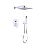Wall Mounted Square Rainfall Pressure Balanced Bathroom Shower System in Cement Gray