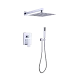 Wall Mounted Square Rainfall Pressure Balanced Bathroom Shower System in Cement Gray