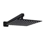 3 Knob Handles Complete Shower System with Square Shape in Matt Black