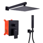 Eco-Friendly Matte Black Rainfall Bathroom Shower System
