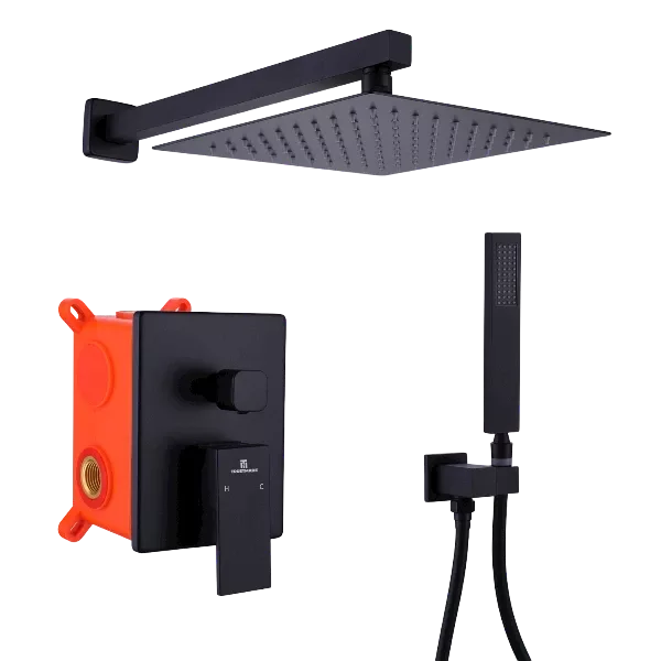 Eco-Friendly Matte Black Rainfall Bathroom Shower System