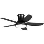 46 in. Integrated LED Indoor Black Ceiling Fan with Ultra Quiet Flush Mount Light and Remote Control