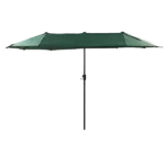Outdoor Patio 13 ft. Width x 6.5 ft. Length Rectangular Market Umbrella in Green Color