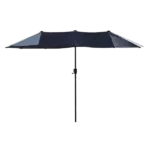 Outdoor Patio 13 ft. Width x 6.5 ft. Length Rectangular Market Umbrella in Navy Blue Color