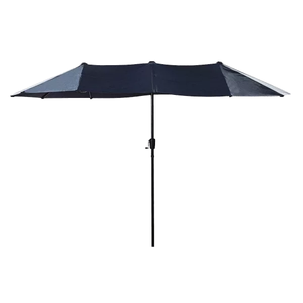 Outdoor Patio 13 ft. Width x 6.5 ft. Length Rectangular Market Umbrella in Navy Blue Color
