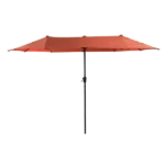 Outdoor Patio 13 ft. Width x 6.5 ft. Length Rectangular Market Umbrella in Red Color