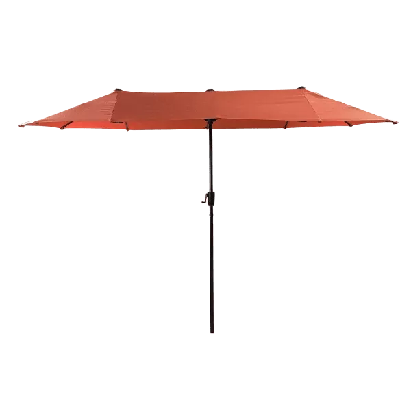 Outdoor Patio 13 ft. Width x 6.5 ft. Length Rectangular Market Umbrella in Red Color