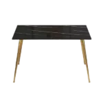 Modern minimalist rectangular black imitation marble dining table