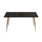 Modern minimalist rectangular black imitation marble dining table