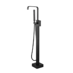 Floor Mount Metal Tub Filler Faucet in Black Color