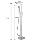 Metal Floor faucet Copper Tub Filler Hot-tub Filler in Silver Color