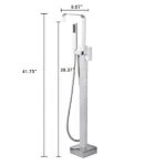 Metal Floor faucet Copper Tub Filler Hot-tub Filler in Silver Color