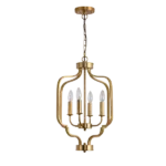 Bolden 60-Watt 3-Light Satin Brass Finish Hanging Foyer Kitchen Dining Pendant Light, No Bulbs Included For Indoor