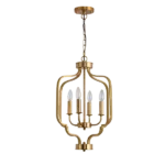 Bolden 60-Watt 3-Light Satin Brass Finish Hanging Foyer Kitchen Dining Pendant Light, No Bulbs Included For Indoor