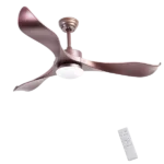 Dimmable 52 in. Integrated LED Indoor Light Brown Ceiling Fan 3 ABS Blades 6-Speed with Remote Control