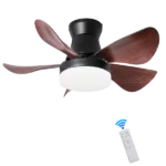 28 Inch Ceiling Fans with Lights and Remote, Modern Indoor Outdoor Ceiling Fans with Light, 5 Blades Ceiling Fan Light with DC Motor for Bedroom, Living Room, Kitchen, Office