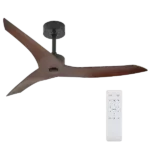52" Outdoor Ceiling Fan Without Light with Remote Control ,3 ABS Blades Farmhouse Ceiling Fan 6-speed Reversible DC Motor Modern Ceiling Fan for Living Room, Bedroom, Kitchen