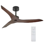 52" Outdoor Ceiling Fan Without Light with Remote Control ,3 ABS Blades Farmhouse Ceiling Fan 6-speed Reversible DC Motor Modern Ceiling Fan for Living Room, Bedroom, Kitchen