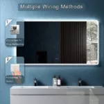 60 in. W x 32 in. H Rounded Rectangular Frameless LED Lighted Dimmable Wall Mount Anti-Fog Bathroom Vanity Mirror